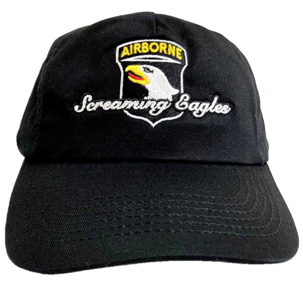 101st Airborne Screaming Eagles US Army Embroidered Black Green Adjustable Baseball Cap