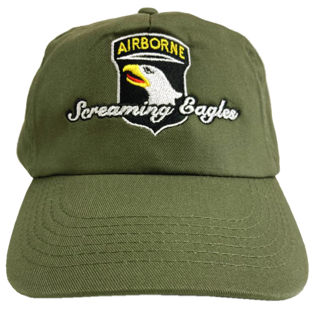 101st Airborne Screaming Eagles US Army Embroidered Black Green Adjustable Baseball Cap