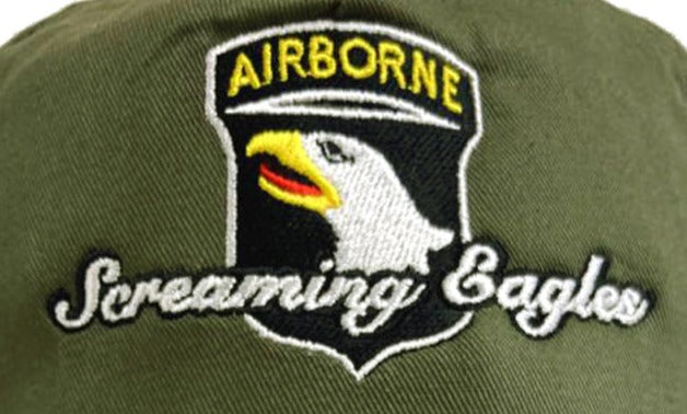 101st Airborne Screaming Eagles US Army Embroidered Black Green Adjustable Baseball Cap