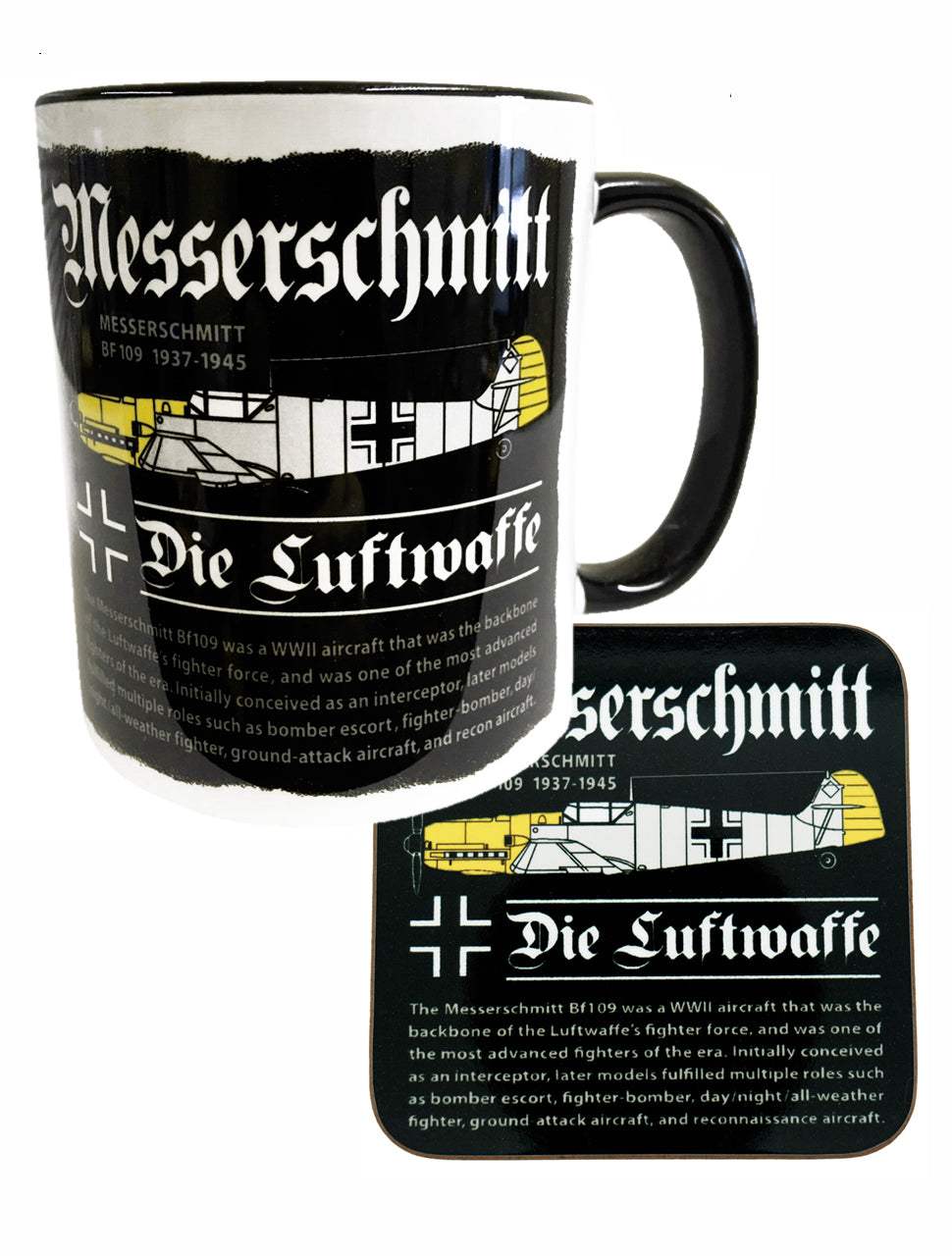 German Messerschmitt Bf 109 WWll Fighter Aircraft Mug Coaster