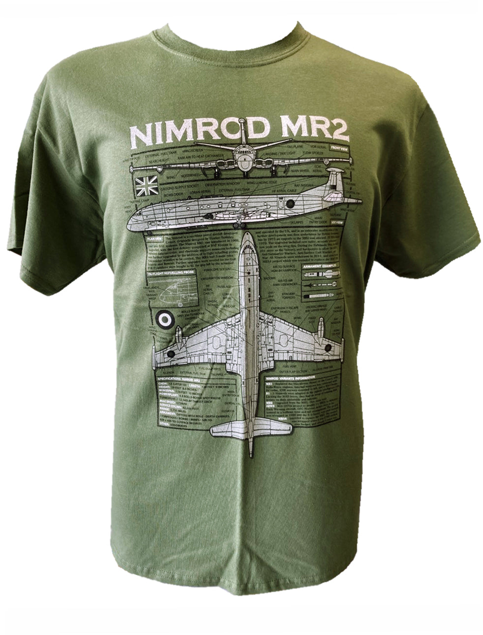 Hawker Siddeley Nimrod Mk2 Maritime Patrol Aircraft Blueprint Design T shirt