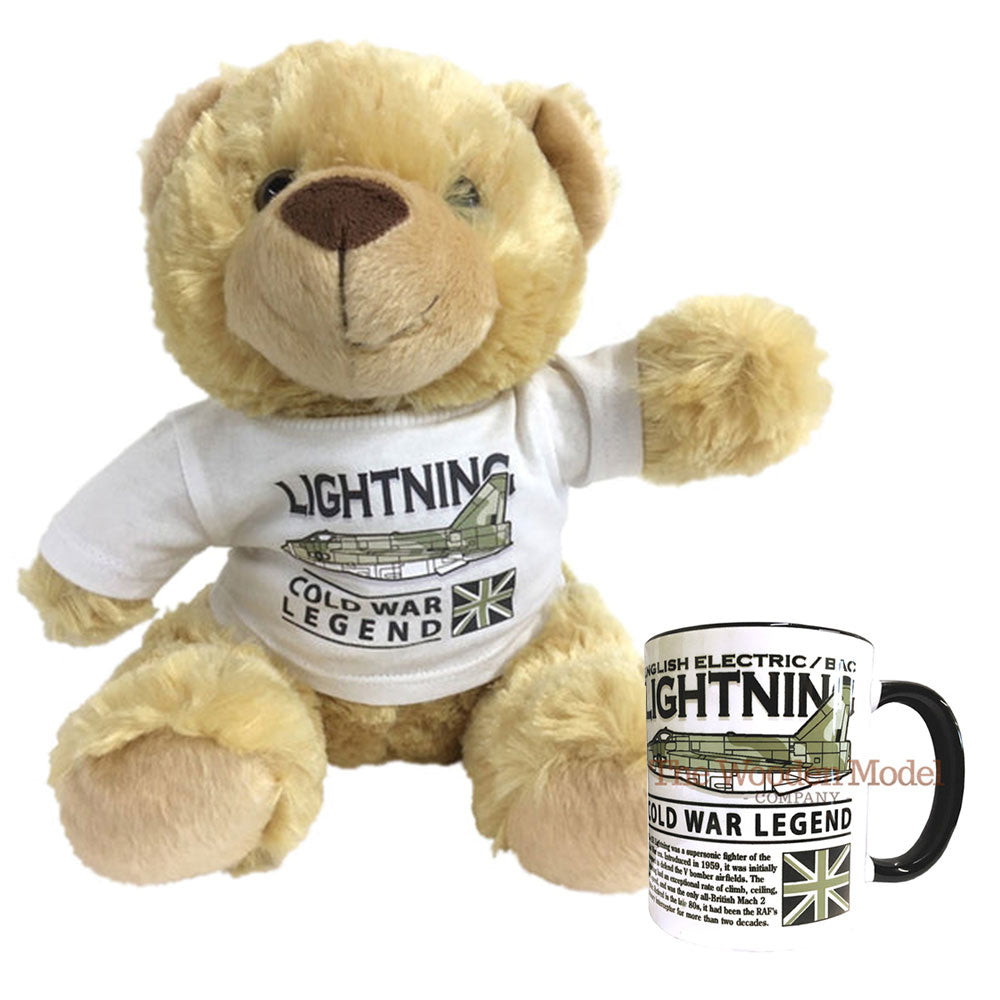 BACs English Electric Lightning RAF Interceptor Aircraft Teddy and Mug Bundle