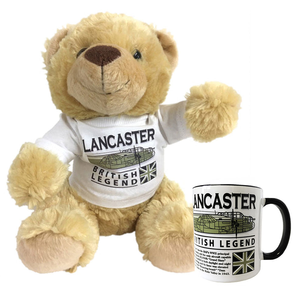 Avro Lancaster WW2 RAF Bomber Aircraft Teddy Mug Bundle