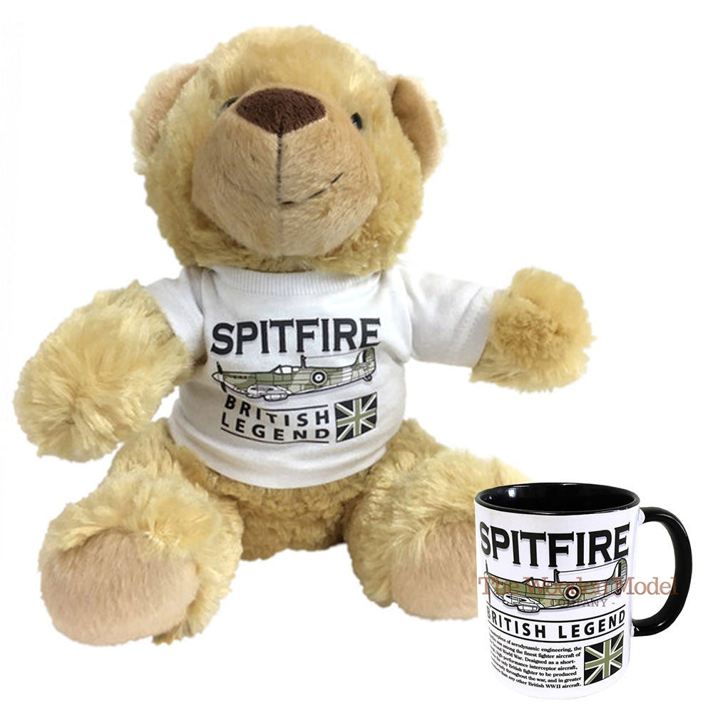 Supermarine Spitfire RAF Battle Of Britain WW2 Aircraft Teddy Mug Bundle