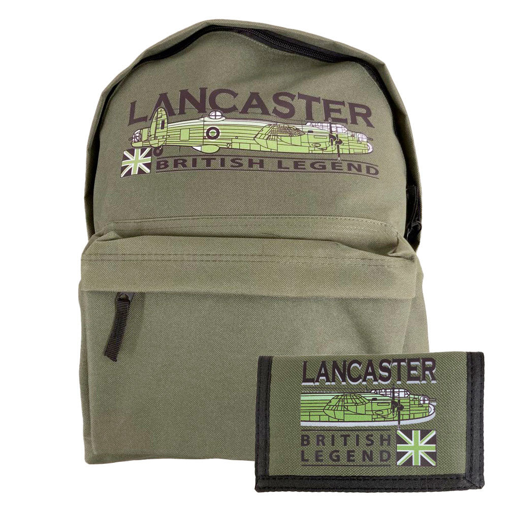 Avro Lancaster WW2 Bomber Aircraft Wallet Backpack Bundle