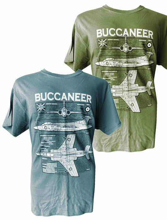 Blackburn Buccaneer RAF Cold War Jet Blueprint Design T Shirt