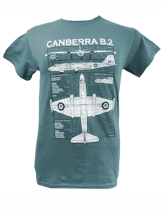 English Electric Canberra RAF Military Aircraft Blueprint Design T Shirt