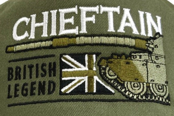 FV4201 Chieftain British Army Main Battle Tank Embroidered Black Green Adjustable Baseball Cap