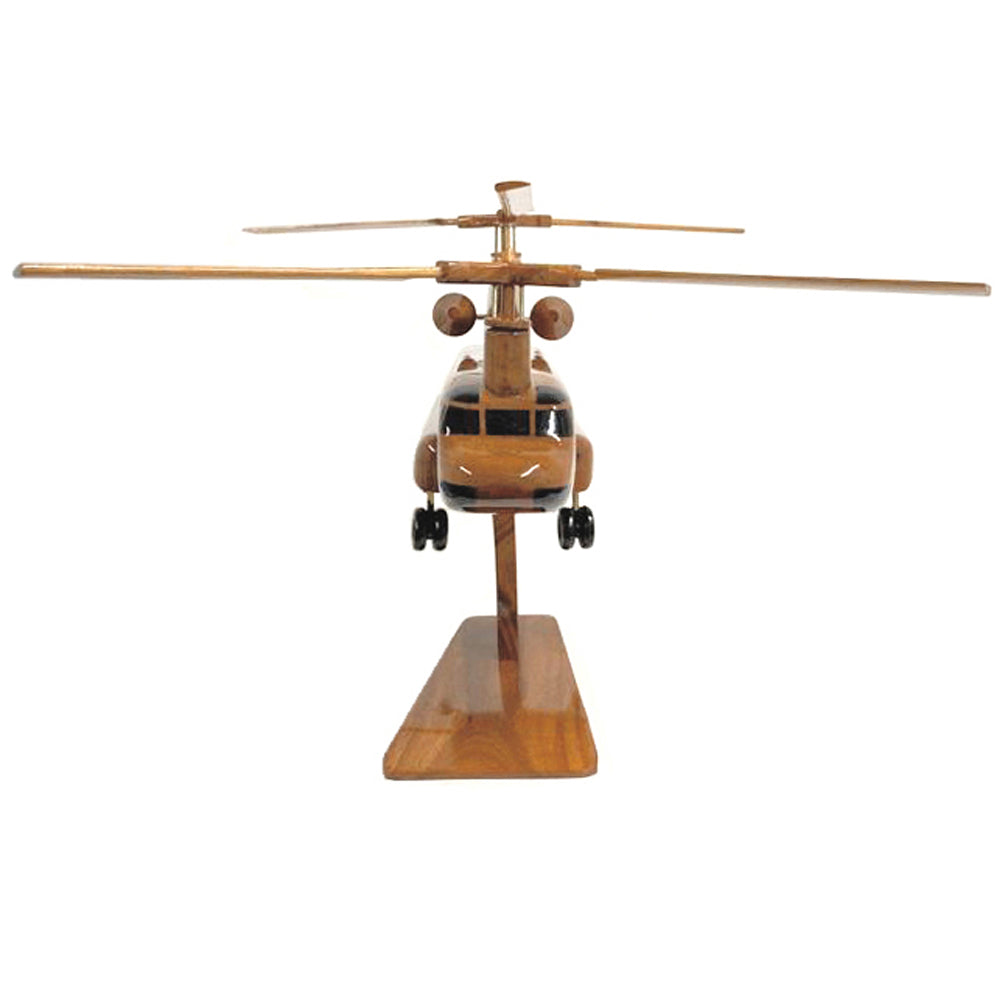 CH 47 Chinook Military Twin Engine Heavy Lifting Transport Helicopter Wooden Desktop Model