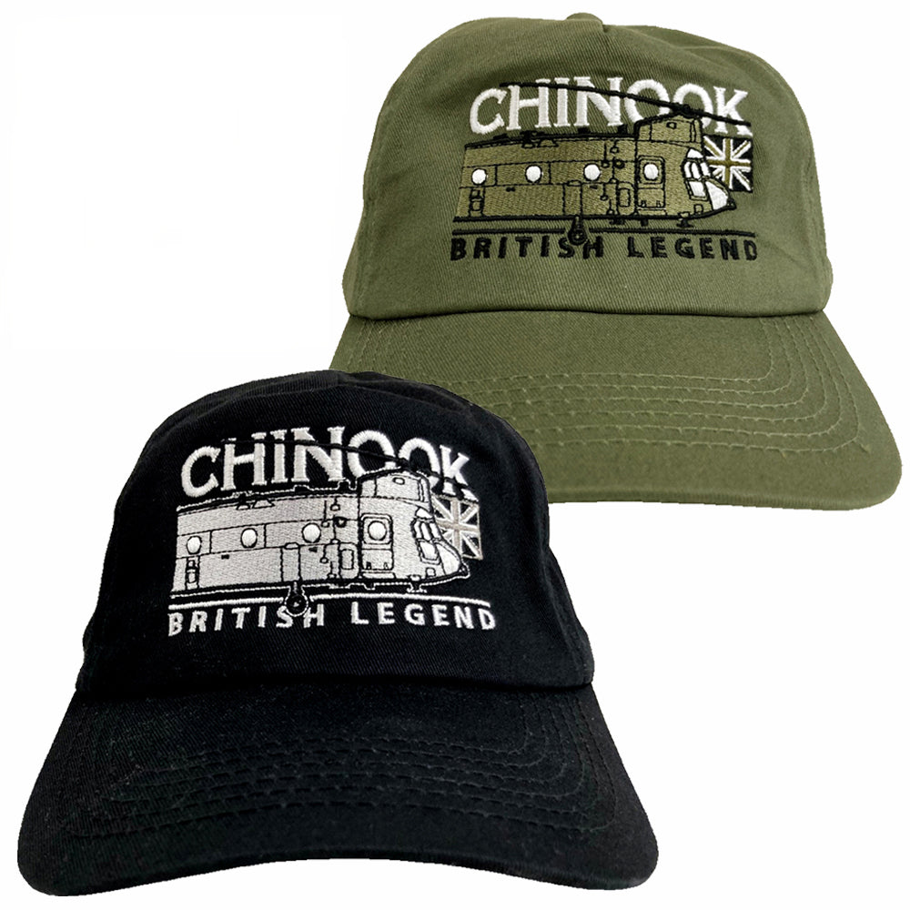 CH-47 Chinook Military Twin Engine Heavy Lifting Transport Helicopter Embroidered Black Green Adjustable Baseball Cap