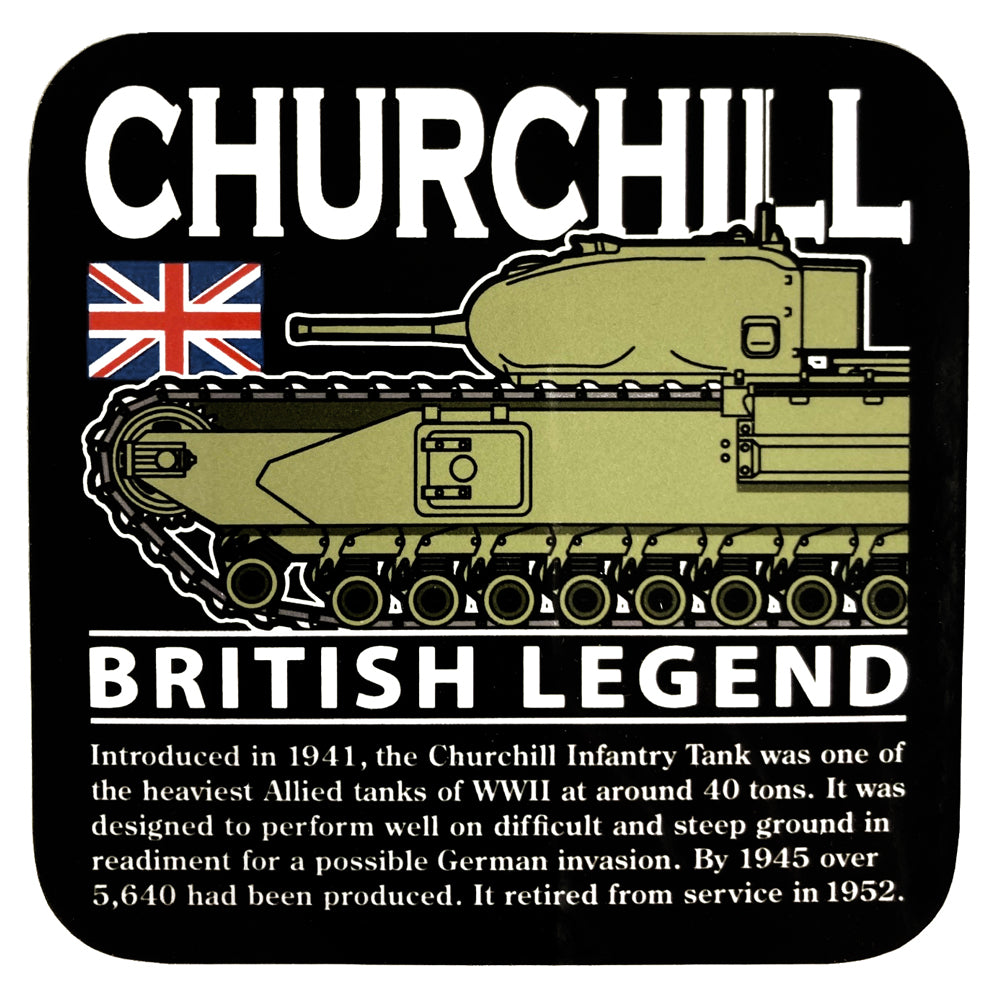 Churchill MK IV WW2 British Infantry Army Tank Mug Coaster Set