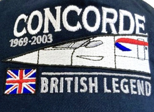 Aérospatiale BAC Concorde Supersonic Passenger Aircraft Embroidered Navy Adjustable Baseball Cap