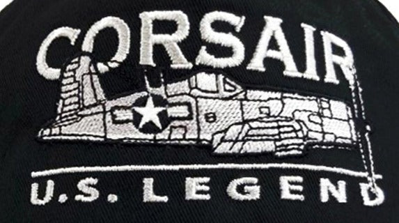 Vought F4U Corsair US Navy US Marine Corps Royal Navy RNZAF WWll Korean War Fighter Aircraft Embroidered Black Adjustable Baseball Cap