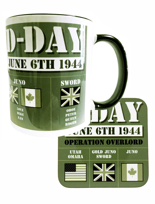 D DAY LANDINGS June 6th 1944 Utah Omaha Gold Juno Sword Beaches Allied Forces Mug Coaster