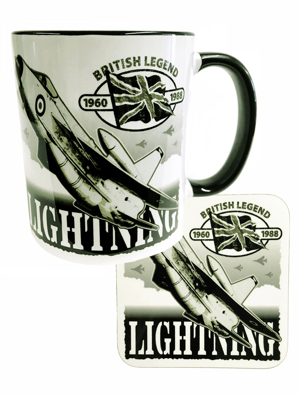 BACs English Electric Lightning RAF RSAF Interceptor Fighter Aircraft Action Mug Coaster