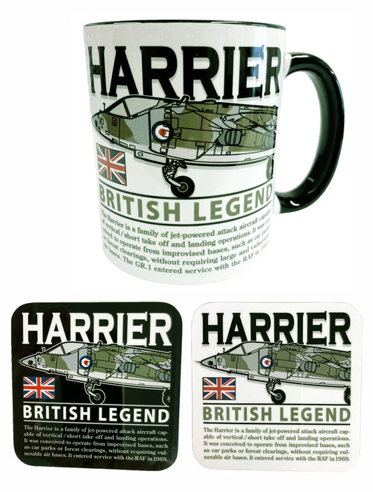 British Aerospace Hawker Siddeley Harrier GR RAF Fighter Bomber Aircraft Mug Coaster