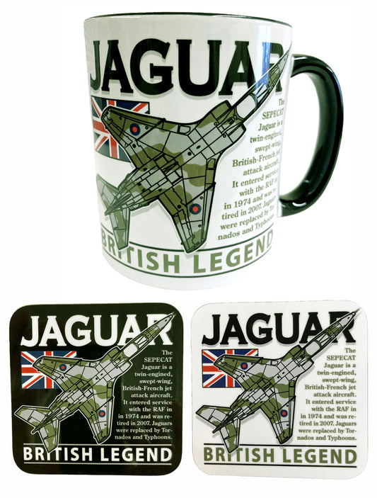 SEPECAT Jaguar RAF FFAF IAF Supersonic Fighter Reconnaissance Trainer Aircraft Mug Coaster Set