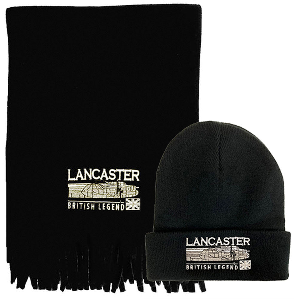 Avro Lancaster RAF WW2 Bomber Aircraft Scarf Beanie Bundle