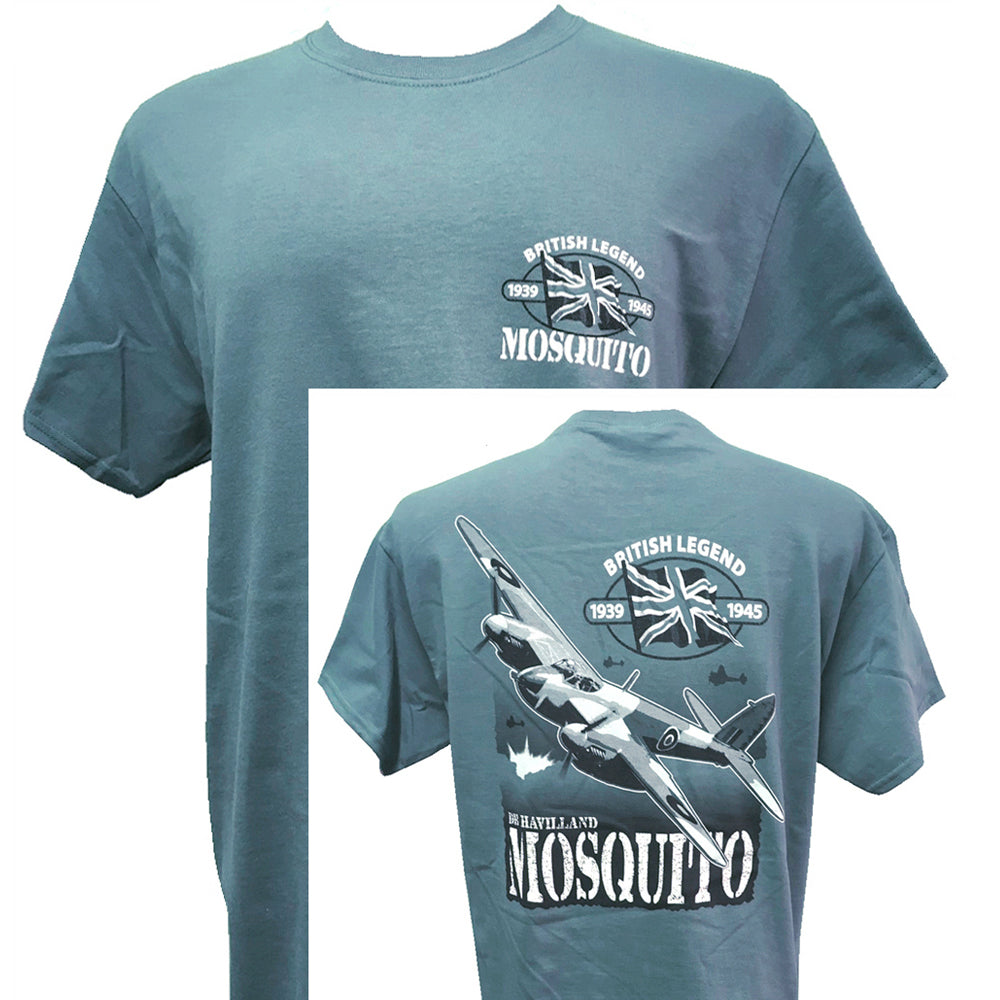 de Havilland DH.98 Mosquito WW2 Aircraft Action Scene Front Back Print T Shirt