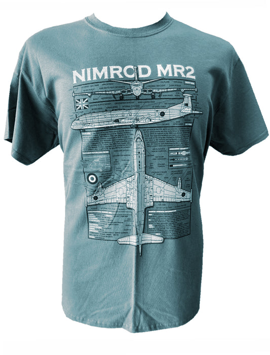 Hawker Siddeley Nimrod Mk2 Maritime Patrol Aircraft Blueprint Design T shirt