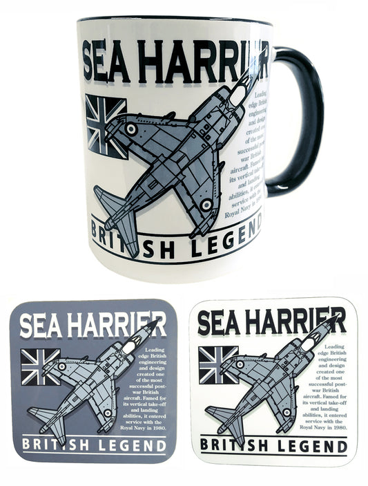 British Aerospace Sea Harrier Royal Navy V STOL Fighter Reconnaissance Aircraft Mug Coaster
