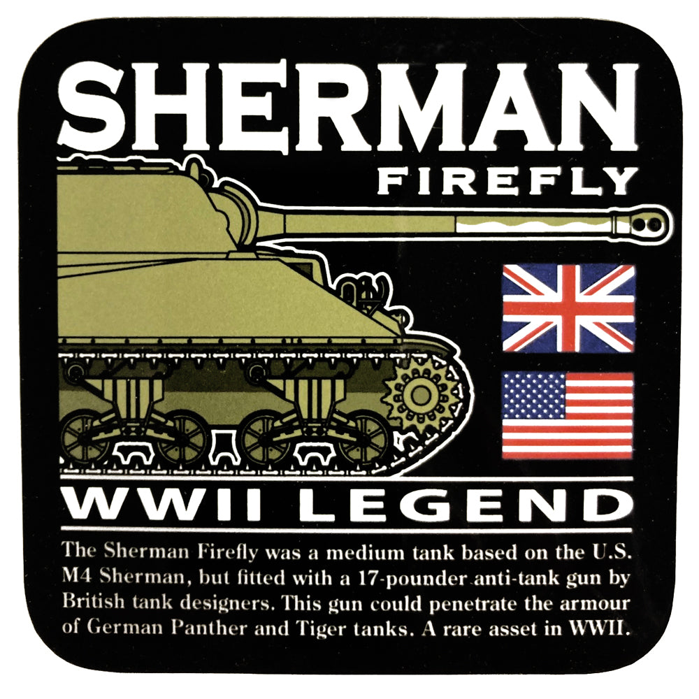 M4 Sherman Firefly Medium WW2 British Army Tank Mug Coaster Set