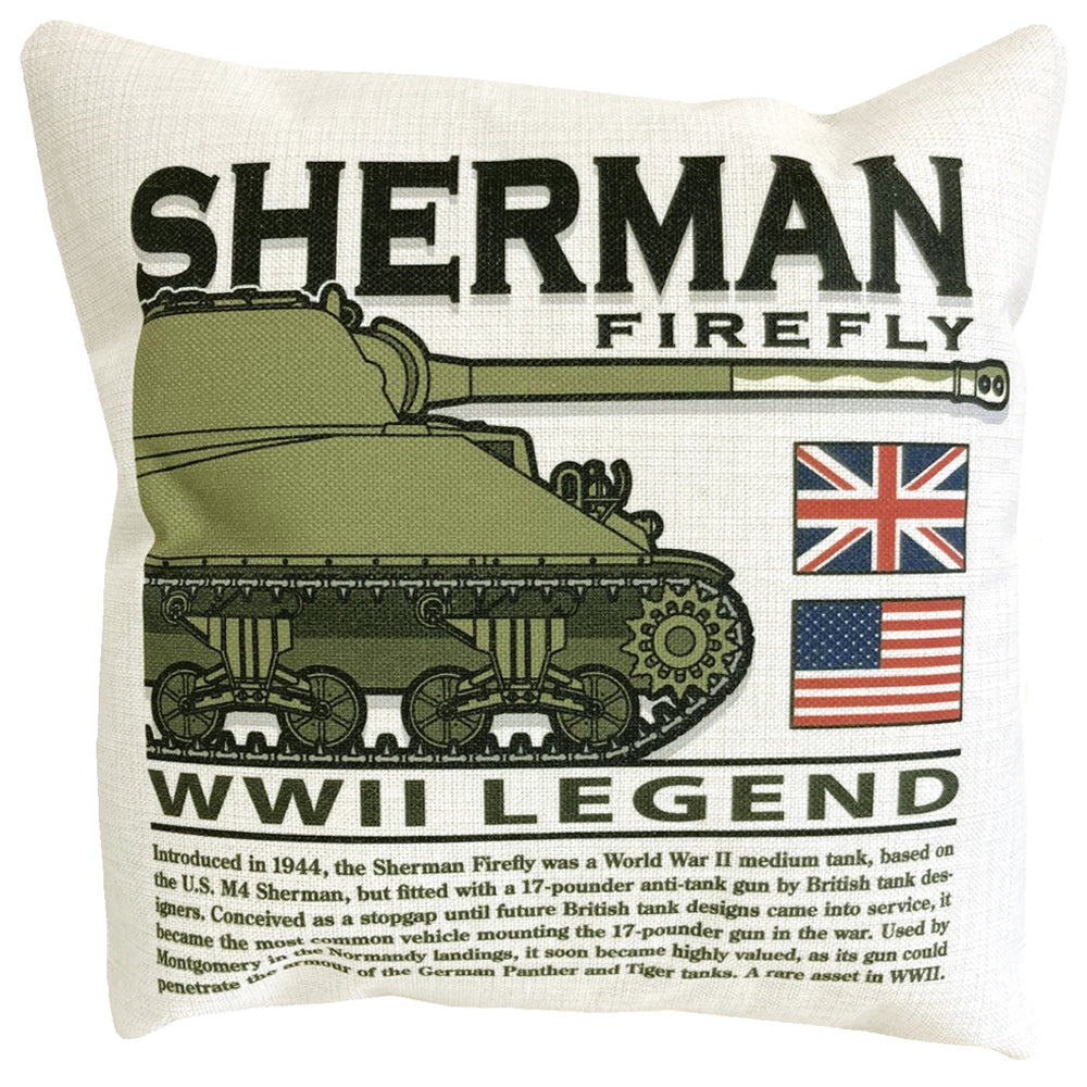 M4 Sherman Firefly Medium WW2 British Army Tank Cushion Inner Included