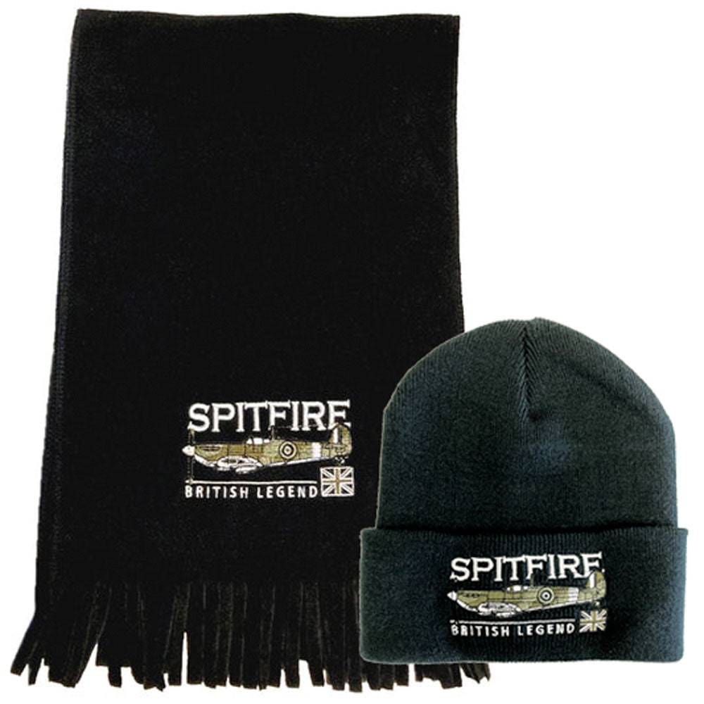 Supermarie Spitfire RAF WW2 Battle Of Britain Scarf Beanie Bundle