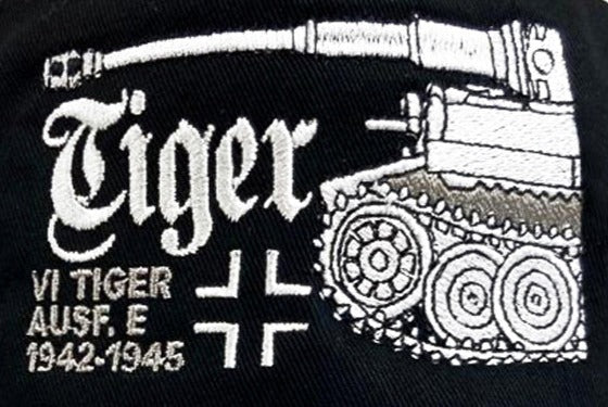 German Panzerkampfwagen Tiger 1 WW2 Heavy Tank Embroidered Black Adjustable Baseball Cap