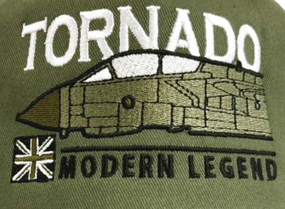 Panavia Tornado RAF GAF IAF RSAF Multirole Swing Wing Modern Fighter Aircraft Embroidered Green Adjustable Baseball Cap