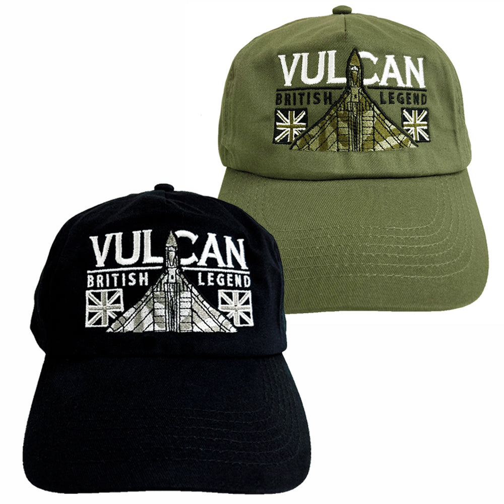 Avro Vulcan RAF High Altitude Strategic Bomber Aircraft Embroidered Black Green Adjustable Baseball Cap