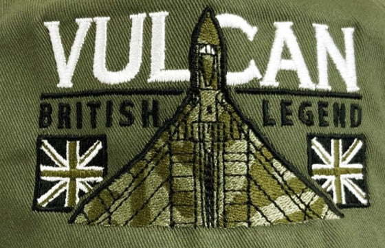 Avro Vulcan RAF High Altitude Strategic Bomber Aircraft Embroidered Black Green Adjustable Baseball Cap