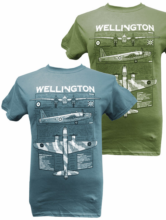 Vickers Wellington  RAF WW2 Medium Bomber Blueprint T-shirt
