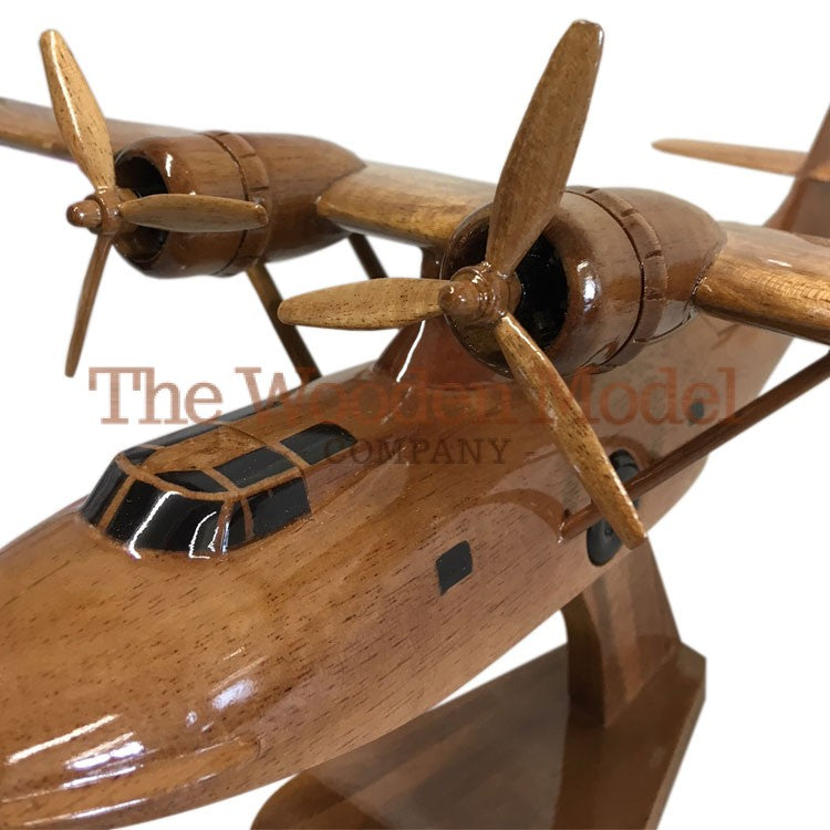 Consolidated PBY Catalina United States Navy USAAF RAF WW2 Maritime Patrol Bomber Flying Boat Amphibious Aircraft Wooden Desktop Model