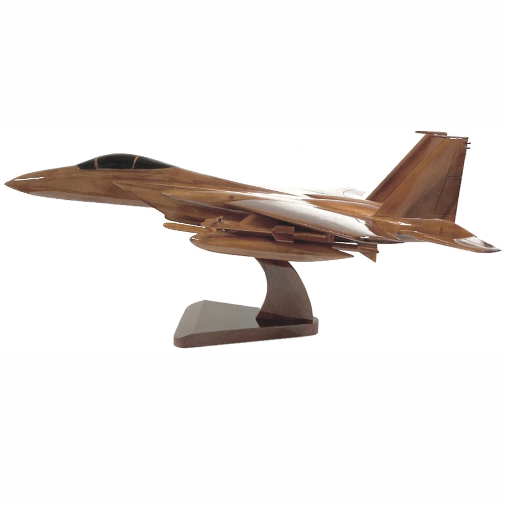 2 Foot McDonnell Douglas F-15 Eagle USAF/Israeli Air Force (IAF/Royal Saudi Air Forces Tactical Fighter Aircraft Wooden Model.