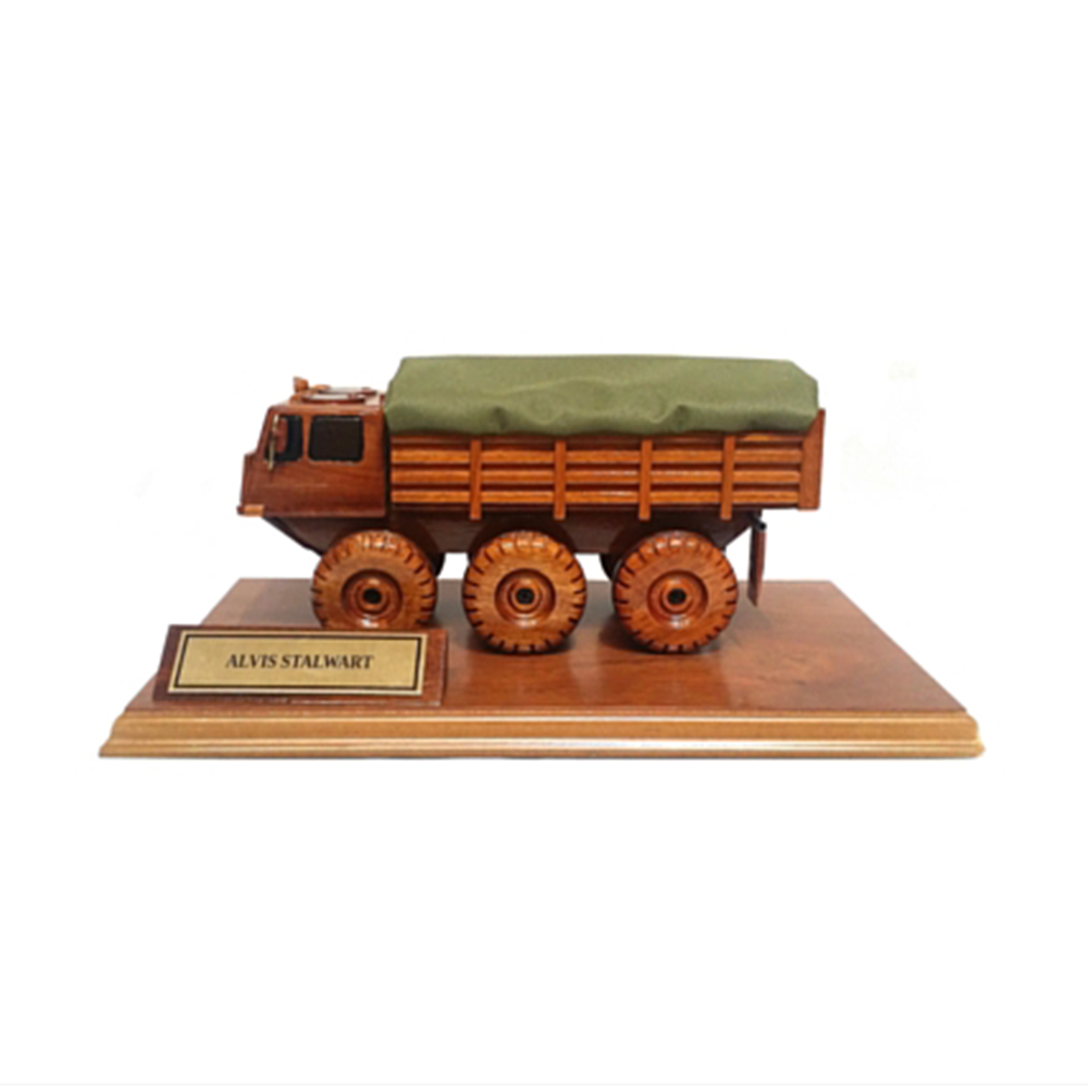 Alvis Stalwart on a Wooden Plinth.