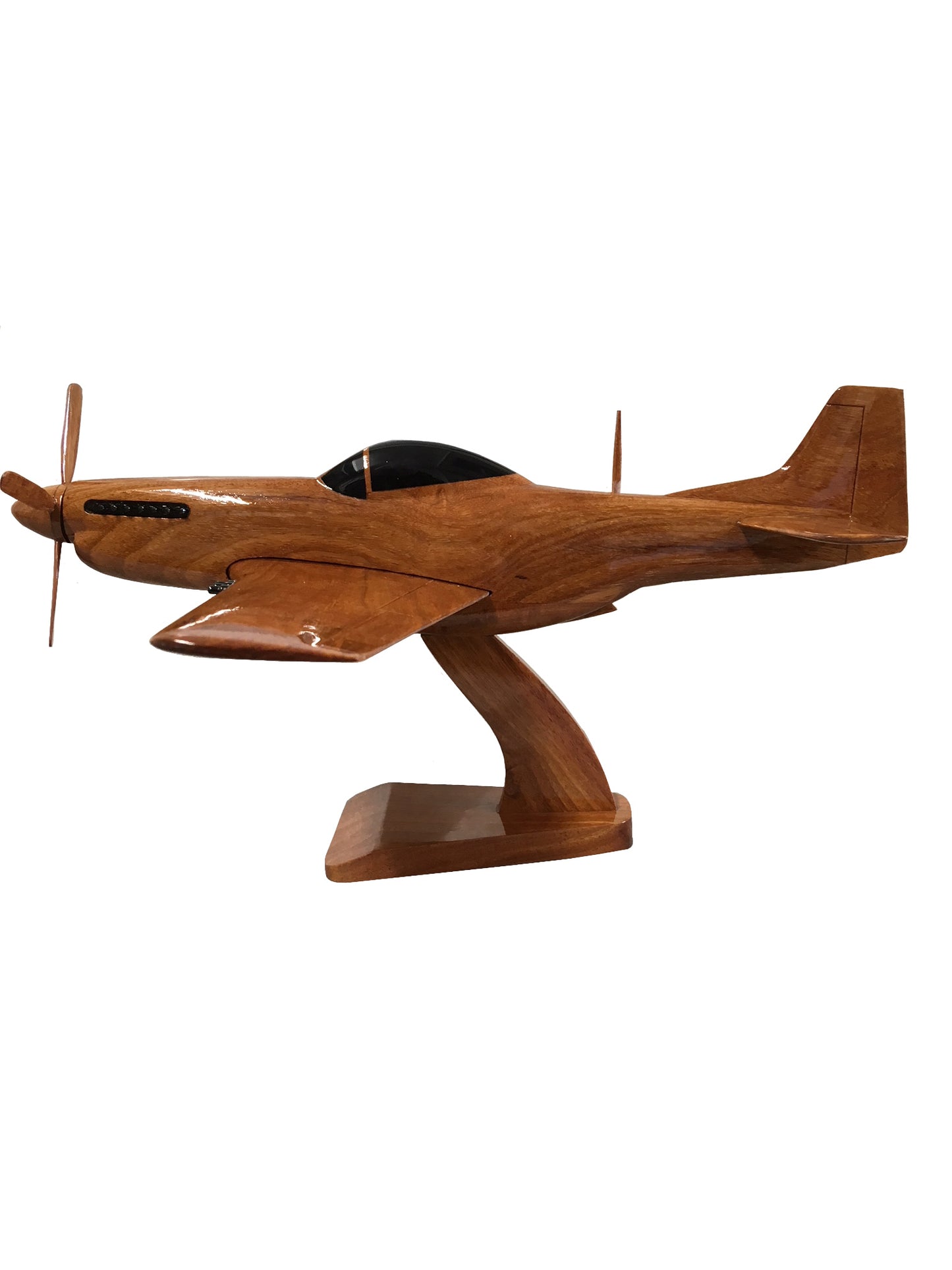 North American Aviation P-51 Mustang USAA RAF RNZAF RCAF WW2 Fighter-Bomber Aircraft Executive Wooden Desktop Model