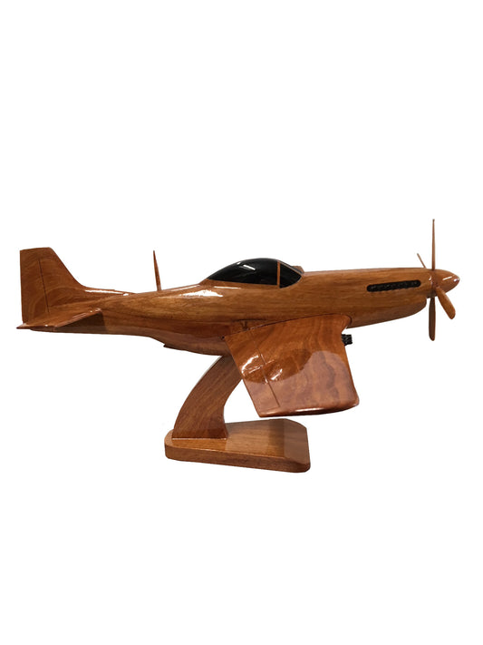 North American Aviation P-51 Mustang USAA RAF RNZAF RCAF WW2 Fighter-Bomber Aircraft Executive Wooden Desktop Model