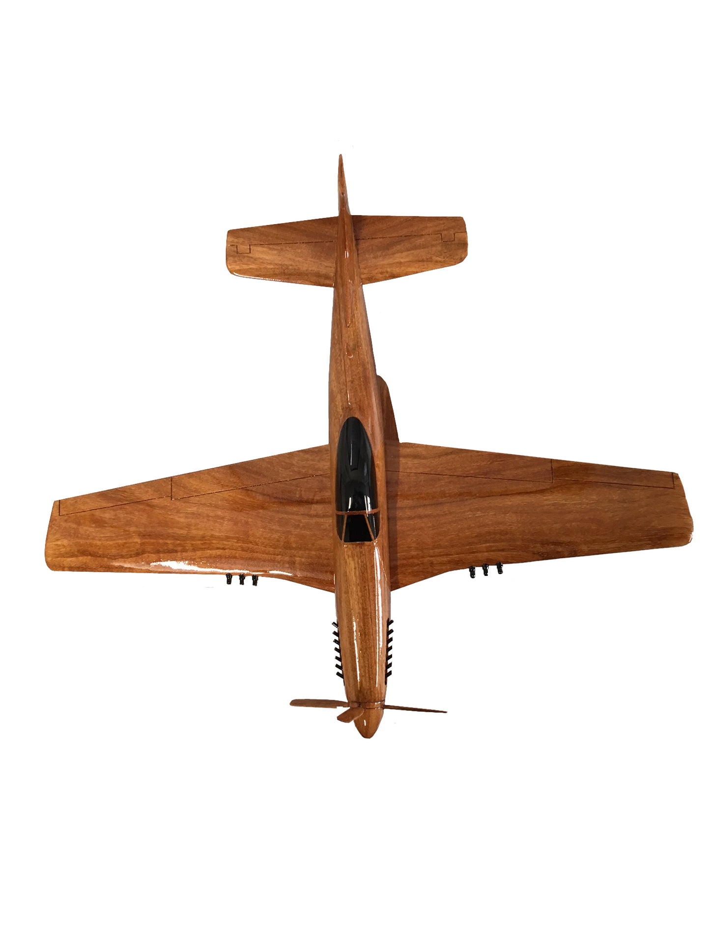 North American Aviation P-51 Mustang USAA RAF RNZAF RCAF WW2 Fighter-Bomber Aircraft Executive Wooden Desktop Model