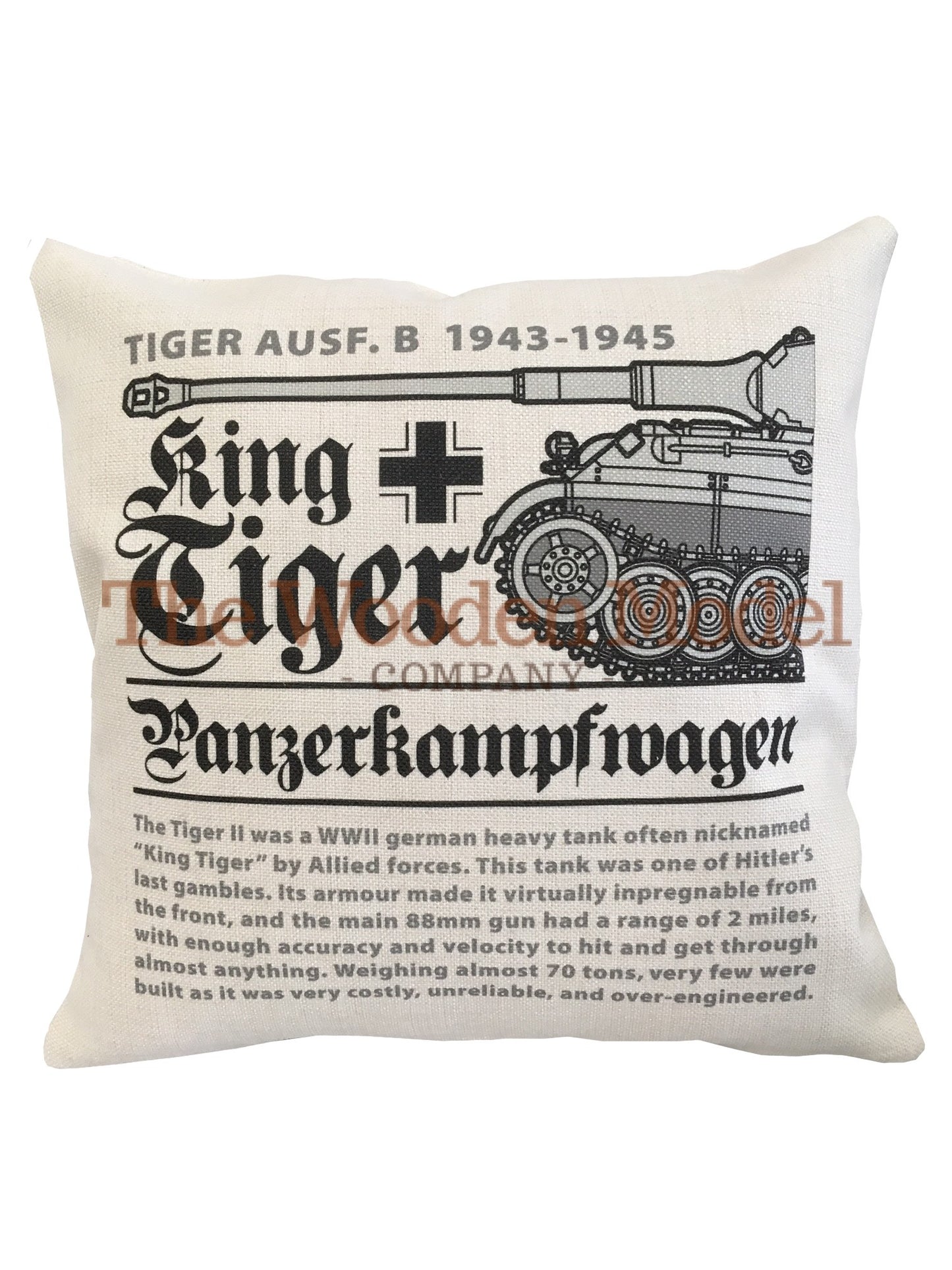 German Panzerkampfwagen King Tiger WW11 Heavy Tank Cushion Inner Included