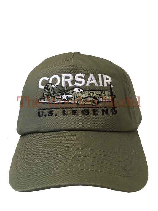 Vought F4U Corsair US Navy US Marine Corps Royal Navy RNZAF WWll Korean War Fighter Aircraft Embroidered Green Adjustable Baseball Cap