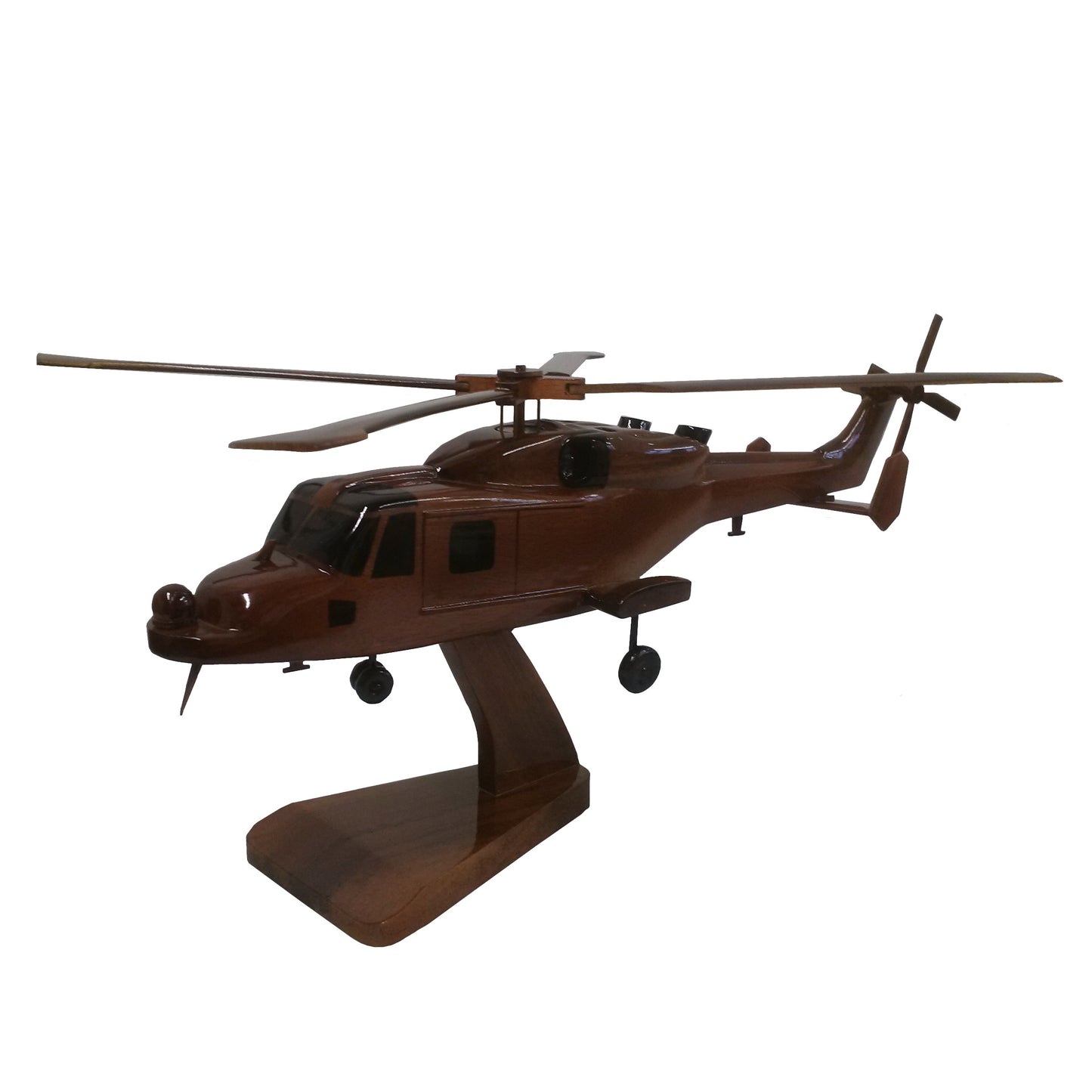 AgustaWestland Leonardo AW159 Wildcat British Army Helicopter Wooden Desktop Model