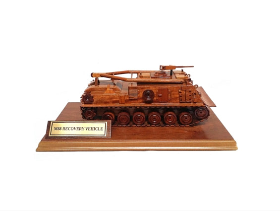 M88 Recovery Vehicle on wooden plinth.