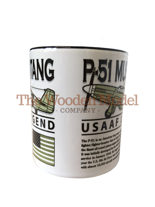 North American Aviation P 51 Mustang USAA RAF RNZAF RCAF WW2 Fighter Bomber Aircraft Mug