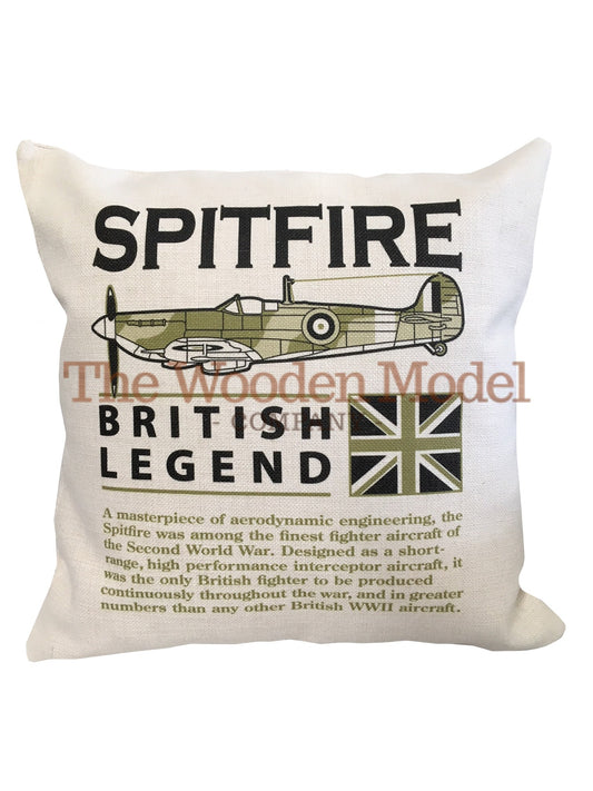 Supermarine Spitfire RAF Battle Of Britain WW2 Fighter Aircraft Cushion Inner Included