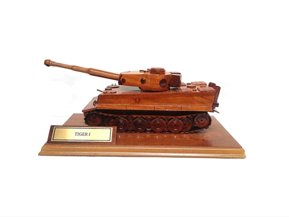 German Panzerkampfwagen Tiger 1 WW2 Tank On A Wooden Plinth.