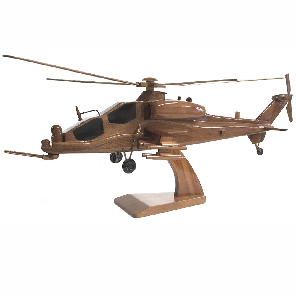 Agusta A129 Mangusta Italian Army Military Helicopter Wooden Desktop Model