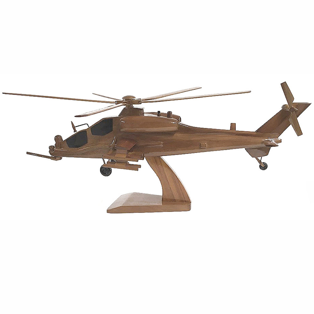 Agusta A129 Mangusta Italian Army Military Helicopter Wooden Desktop Model