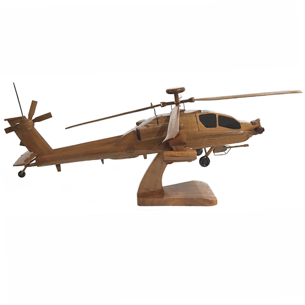 AH 64 Apache British Army US Army Military Attack Helicopter Wooden Desktop Model