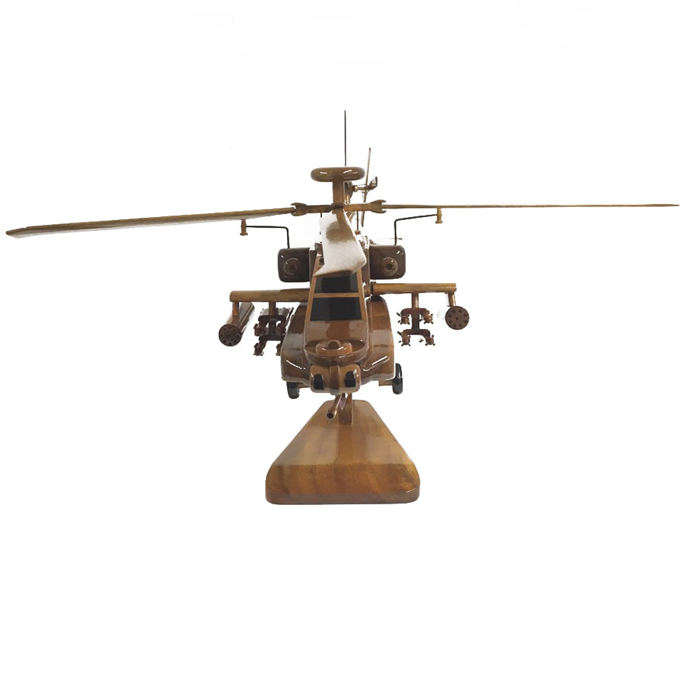 AH 64 Apache British Army US Army Military Attack Helicopter Wooden Desktop Model